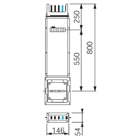 Verteilerstreckenstück 0,8m, 250A KSA250ED4081