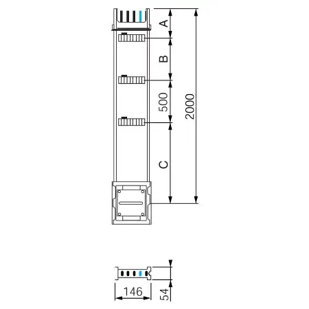 Verteilerstreckenstück 2m, 400A KSA400EV4203