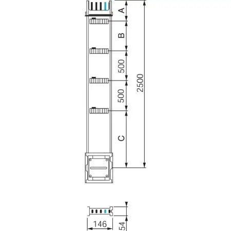 Verteilerstreckenstück 2,5m, 400A KSA400EV4254