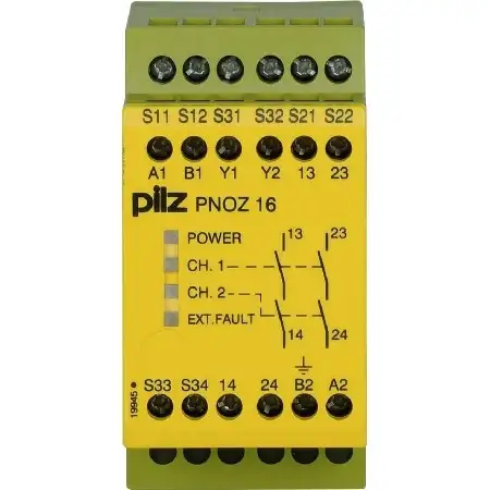 Not-Aus-Schaltgerät 230V AC 24VDC 2n/o PNOZ 16 #774066