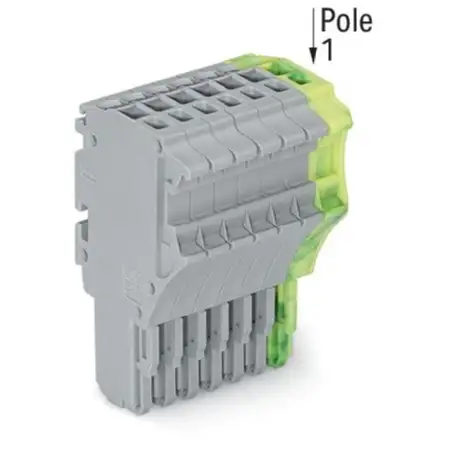 1-Leiter-Federleiste 1,5 mm², grau/grün-gelb 2020-108/000-036