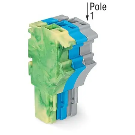 1-Leiter-Federleiste 4 mm², grün-gelb/blau/grau 2022-103/000-039