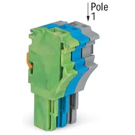 1-Leiter-Federleiste 4 mm², grün-gelb/blau/grau 2022-103/000-039/999