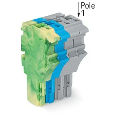 1-Leiter-Federleiste 4 mm², grün-gelb/blau/grau 2022-104/000-039/999