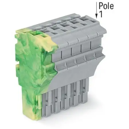 1-Leiter-Federleiste 4 mm², grün-gelb/grau 2022-106/000-037