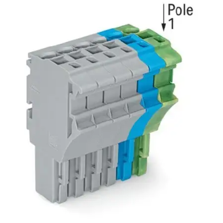 1-Leiter-Federleiste 4 mm², grau/blau/grün-gelb 2022-106/000-038