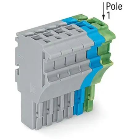 1-Leiter-Federleiste 4 mm², grau/blau/grün-gelb 2022-106/000-038/999