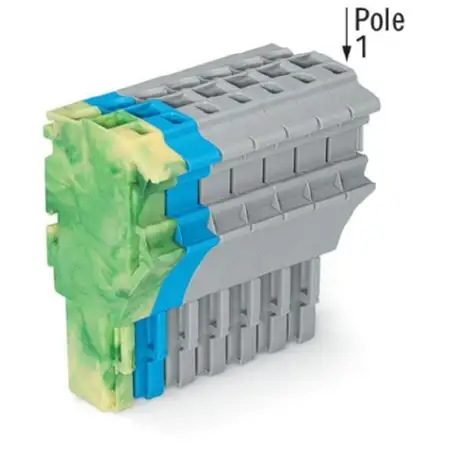 1-Leiter-Federleiste 4 mm², grün-gelb/blau/grau 2022-108/000-039