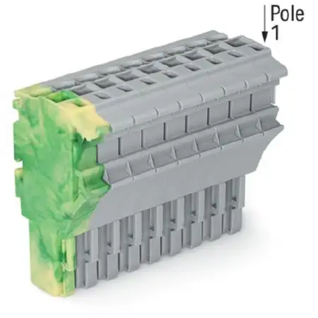 1-Leiter-Federleiste 4 mm², grün-gelb/grau 2022-109/000-037