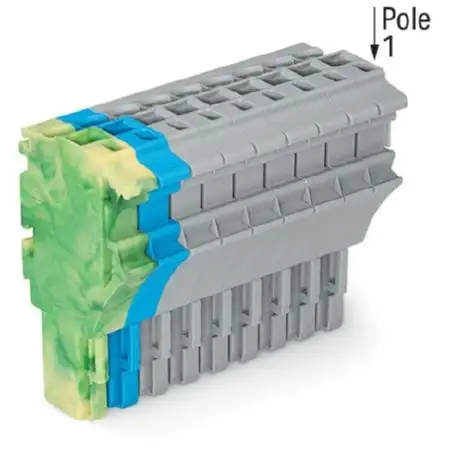 1-Leiter-Federleiste 4 mm², grün-gelb/blau/grau 2022-109/000-039