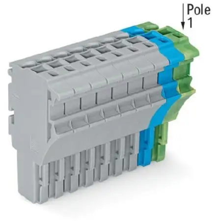 1-Leiter-Federleiste 4 mm², grau/blau/grün-gelb 2022-110/000-038