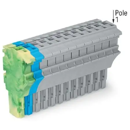 1-Leiter-Federleiste 4 mm², grün-gelb/blau/grau 2022-113/000-039