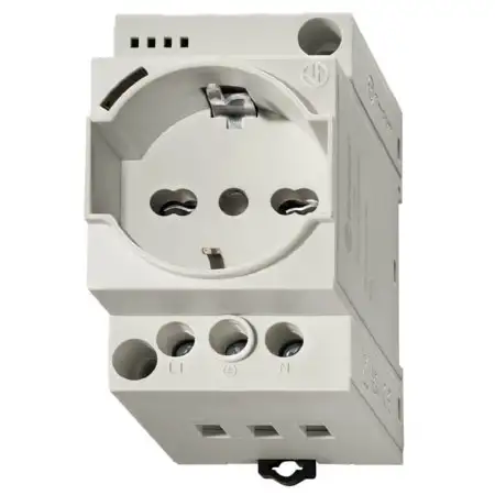 Steckdose f. Schaltschrank grau, mit LED 7U.00.8.230.0010