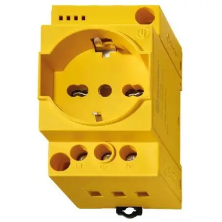 Steckdose f. Schaltschrank gelb, mit LED 7U.00.8.230.0012