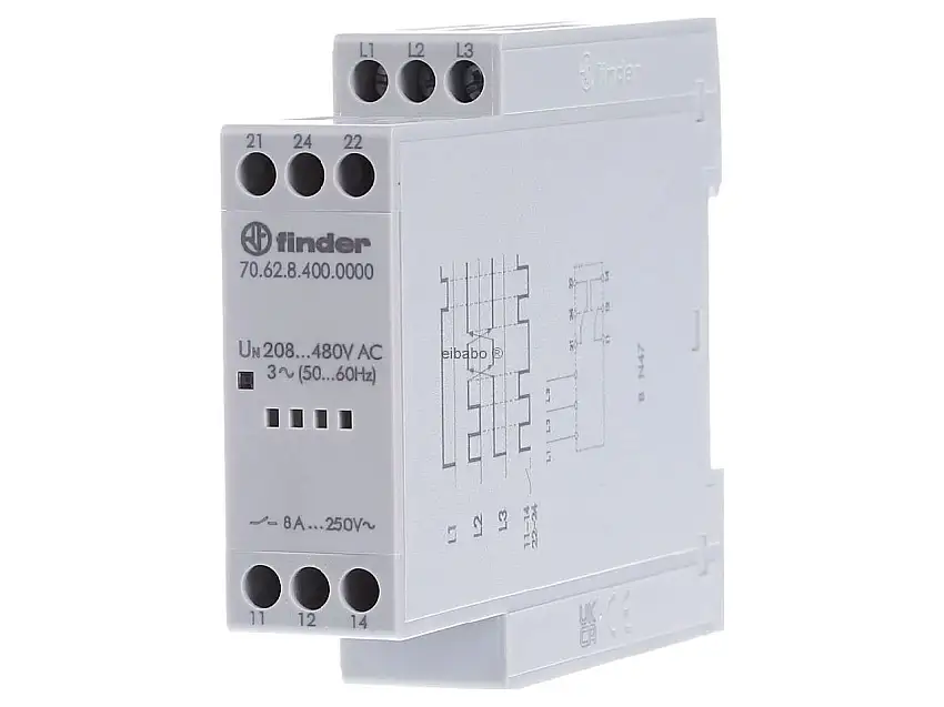 3-Phasenüberwachung 400V, 2 Wechsler 8A 70.62.8.400.0000