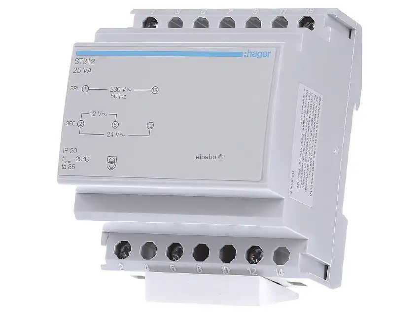 Sicherheitstrafo 12V/2,08Ao.24V/1,04A ST312