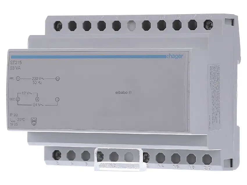 Sicherheitstrafo 12V/5,25Ao.24V/2,63A ST315