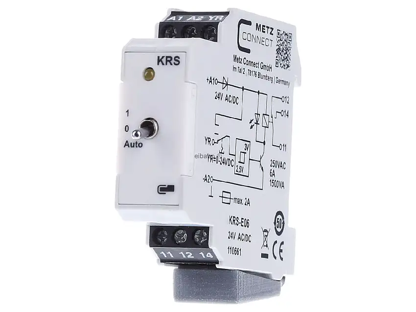 Schnittstellenmodul 1W mit Handbedienebene KRS-E06 24ACDC Auto