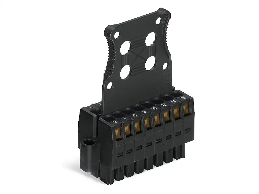 1-Leiter-Federleiste 2reihig CAGECLAMP 1,5mm², schwarz 713-1107/107-9037/03