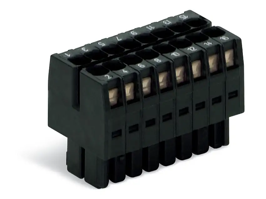 1-Leiter-Federleiste 2reihig CAGECLAMP 1,5mm², schwarz 713-1115/000-9037